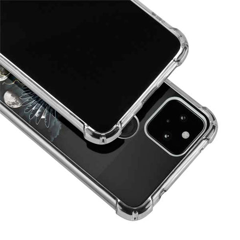 Crow and Moon Phases by Sarah Richter Google Pixel 5 Clear Case